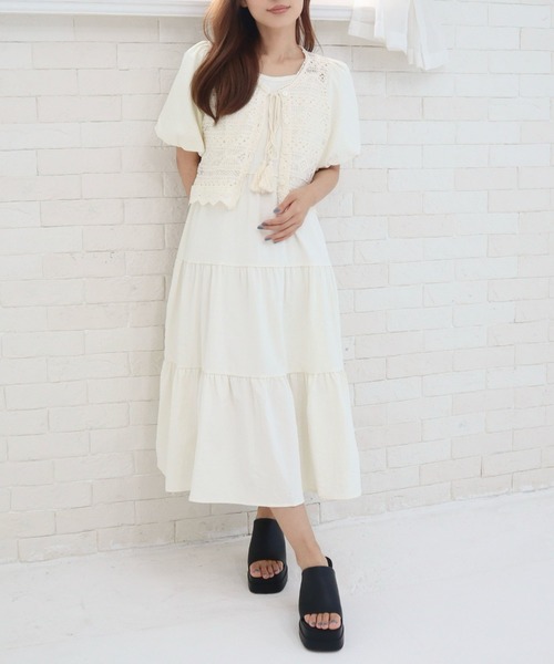 CECIL McBEE（セシルマクビー） ワンピース ラッセルバルーン袖