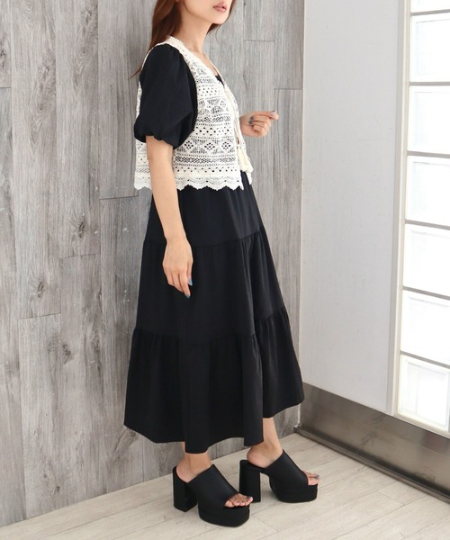 CECIL McBEE（セシルマクビー） ワンピース ラッセルバルーン袖