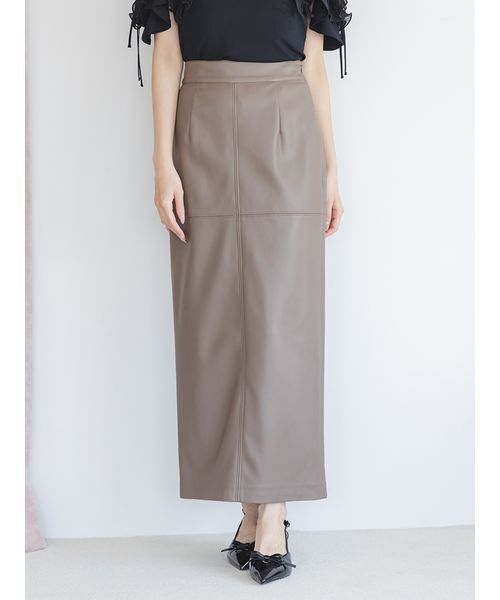SNIDEL（スナイデル） スカート ストレッチレザータイトスカート