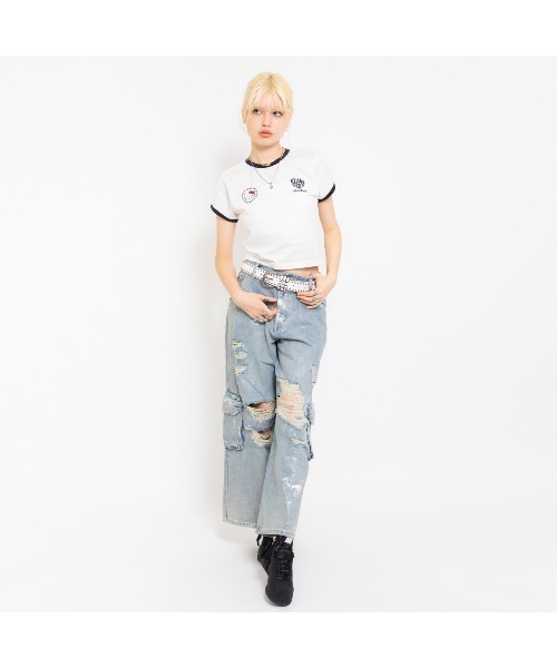 sanrio tシャツ HELLO KITTY × atmos pink Ringer T-shirt