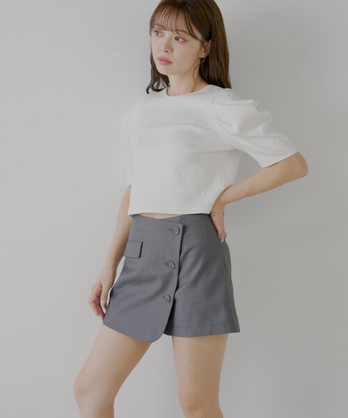 Chico ショートパンツ 2023SS】パッチポケット付ポンチショートパンツ（その他パンツ