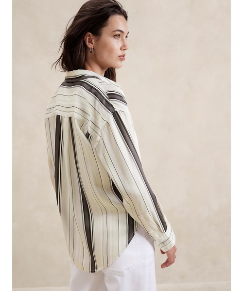 「BANANA REPUBLIC FACTORY STORE」 長袖シャツ S グリーン レディース