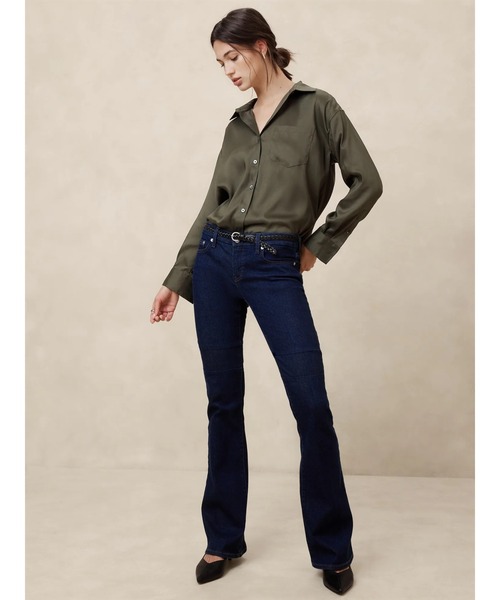 「BANANA REPUBLIC FACTORY STORE」 長袖シャツ S グリーン レディース