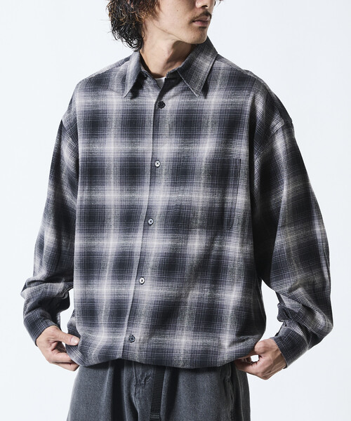 シャツ 限定展開 ワイドシルエット オンブレチェック スピンドル シャツ メンズ | FREAK'S STORE | 01