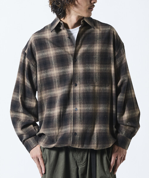 シャツ 限定展開 ワイドシルエット オンブレチェック スピンドル シャツ メンズ | FREAK'S STORE | 18