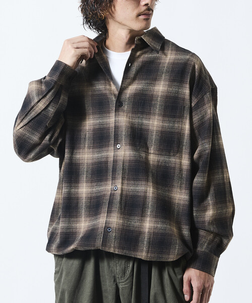 シャツ 限定展開 ワイドシルエット オンブレチェック スピンドル シャツ メンズ | FREAK'S STORE | 15