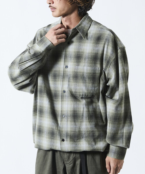 シャツ 限定展開 ワイドシルエット オンブレチェック スピンドル シャツ メンズ | FREAK'S STORE | 07