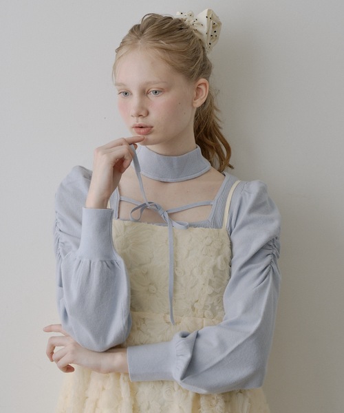 HEIREN ニット セーター 「HEIREN」チョーカー付きパワショル