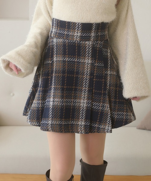 Ambre Neige（アンブルネージュ） スカート plaid pattern flare mini