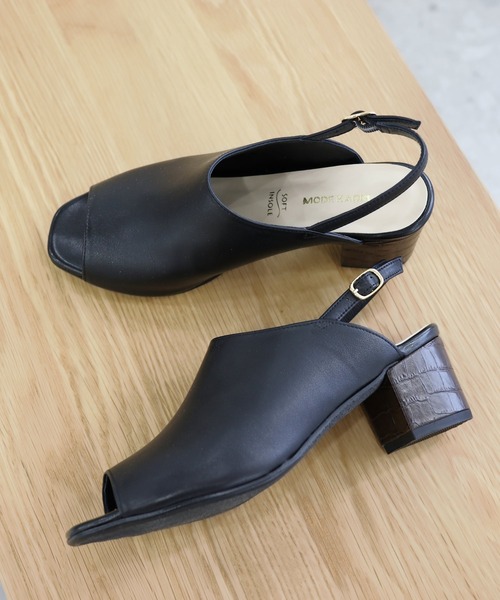 「MODE KAORI」 ヒールサンダル 23cm ブラック レディース_画像9
