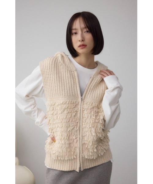 AZUL BY MOUSSY（アズールバイマウジー） ベスト ジレ ZIPフーディ