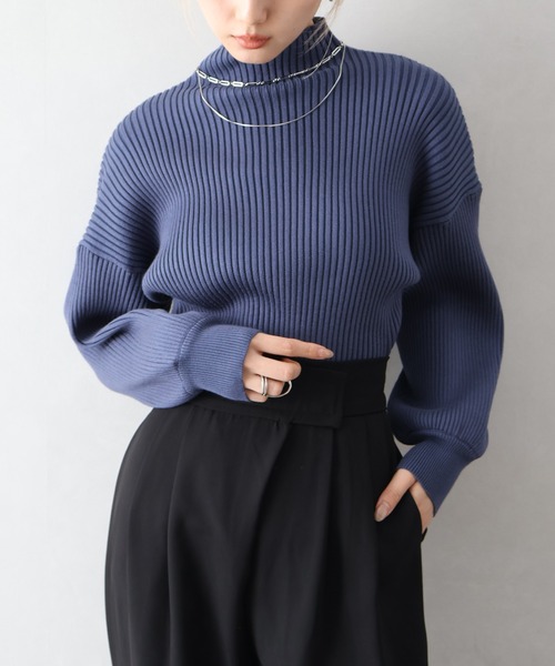 新品 DEMYLEE S ネイビー ニットトップス 定価37400円 DEMYLEE】BUY NOW, WEAR NOW !季節の移ろいを楽しむ、DEMYLEEの新作