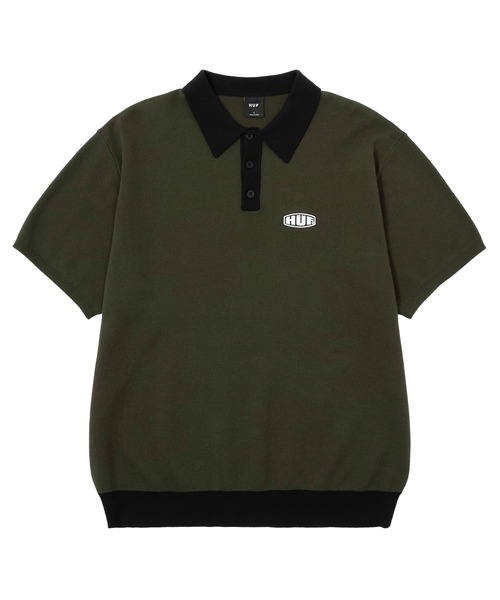 「HUF」 半袖ポロシャツ LARGE ブラック メンズ