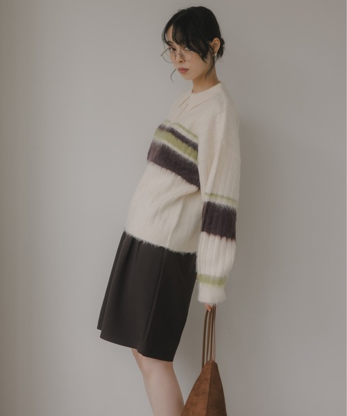 210nouve（トゥージュヌーヴ） ニット セーター ポロ襟 アルパカタッチ
