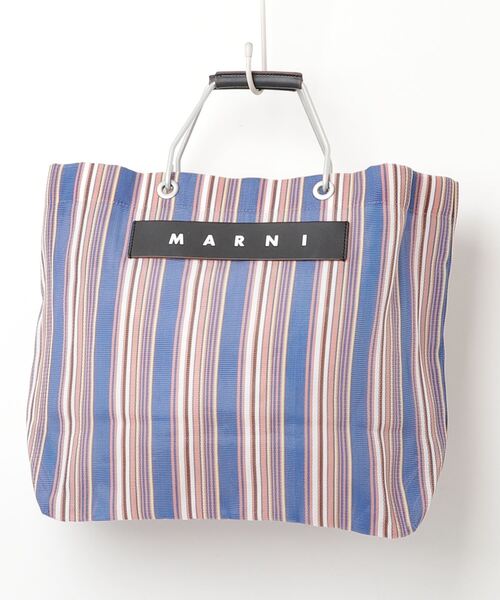MARNI ストライプハンドバッグ MARNI（マルニ） ストライプ柄ハンドバッグ - ブルー レディース