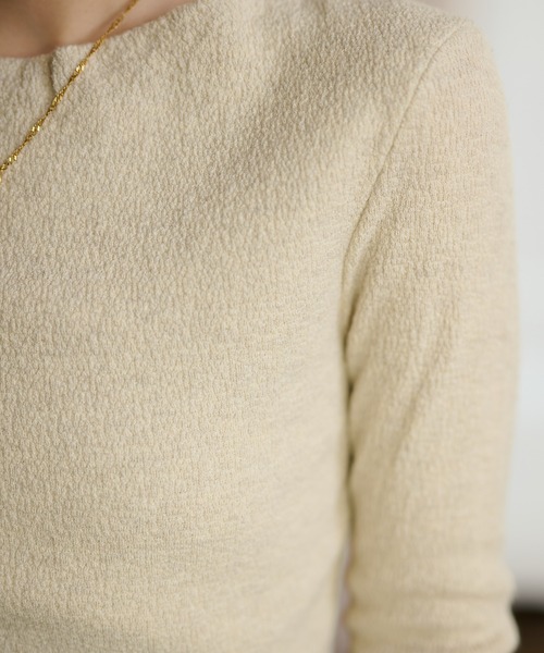 ニット セーター back open knit tops /バックオープン長袖ニット