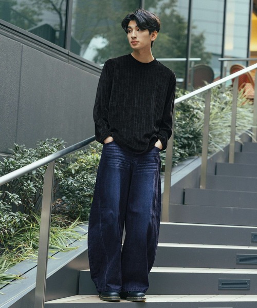 ワイドパンツ ジーンズ LAND MUSEUM／フロッキーバレルパンツ メンズ | LAND MUSEUM | 03
