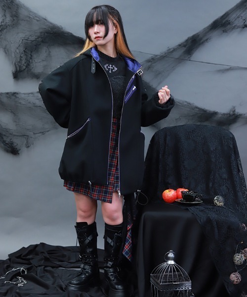 an　ブルーレーベル　モッズコート Lサイズ　2way ブラック NIBBLE POISON（ニブルポイズン） モッズコート コート ベルトデザイン