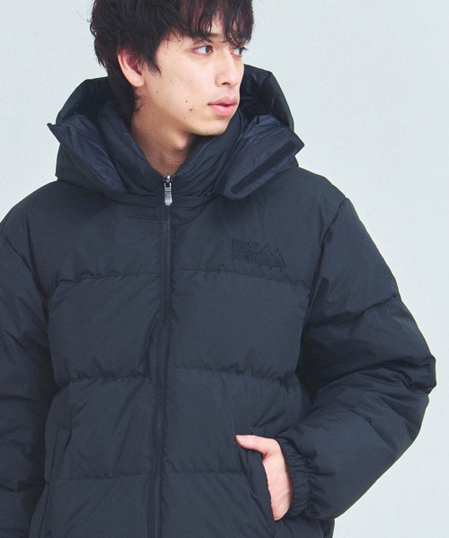 FIRST DOWN フード付きダウンジャケット 青/黒 FIRST DOWN / BUBBLE DOWN JACKET
