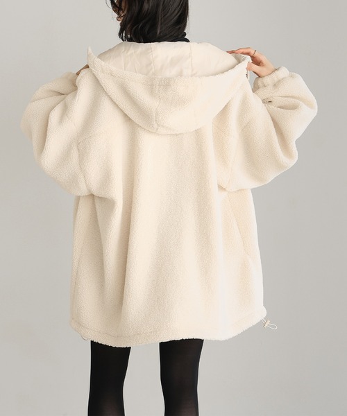 itto ブルゾン アウター ボアビッグシルエット フード付ロング