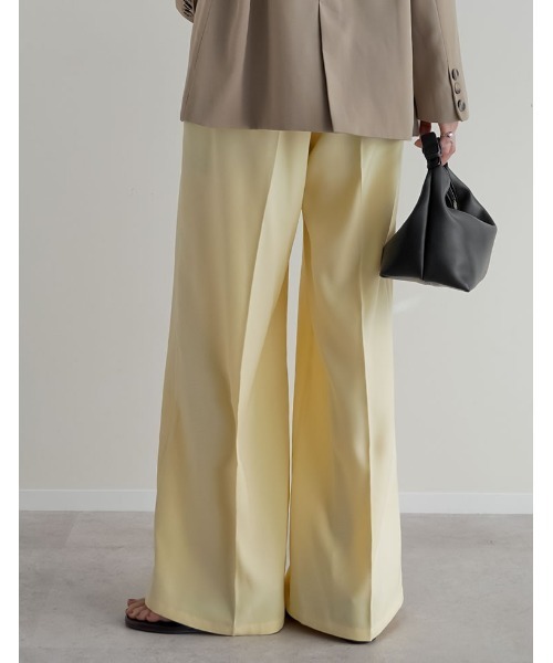 スラックス パンツ 「低身長/高身長サイズ有」ツイルダブルベルトループワイドパンツ レディース | Re:EDIT | 21