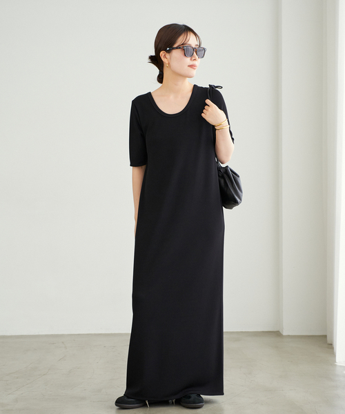 「Plage」 半袖ワンピース 36 ネイビー レディースの画像