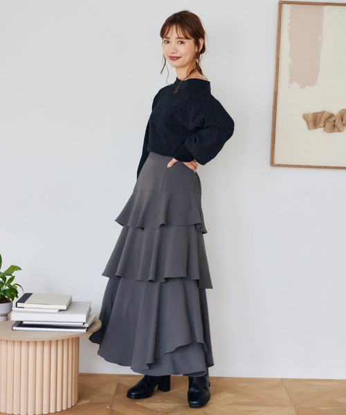「mysty woman」 長袖ニット FREE ライトブルー レディース_画像3