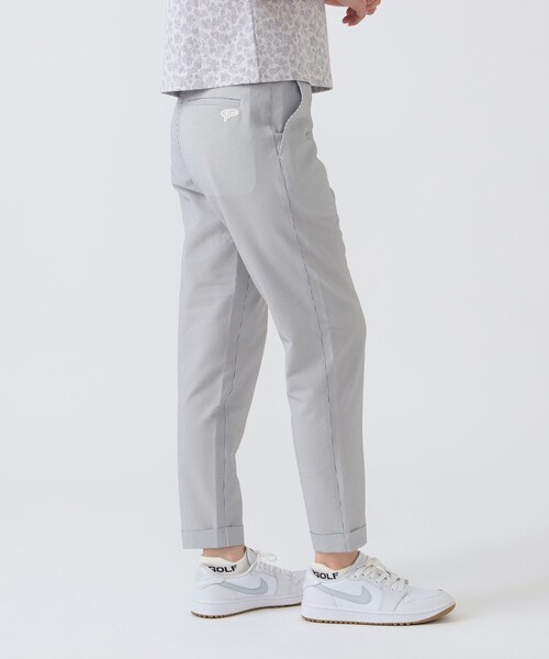 パンツ PURPLE LABEL / 裾ダブル ストライプ柄 ストレッチ パンツ レディース_4