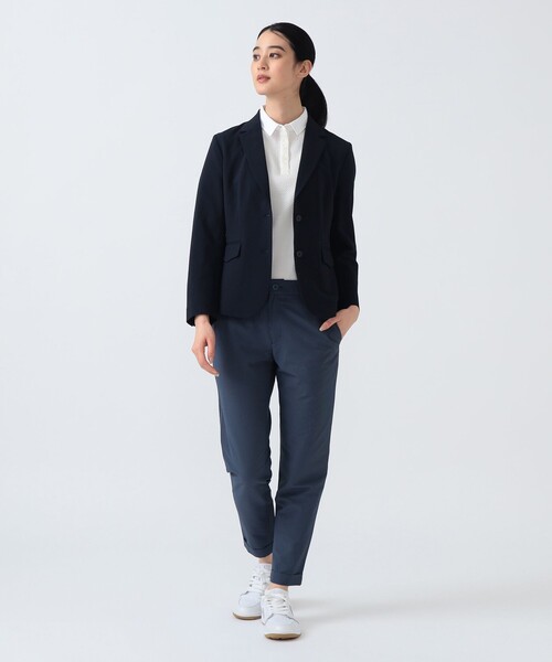パンツ PURPLE LABEL / 裾ダブル ストライプ柄 ストレッチ パンツ レディース_6