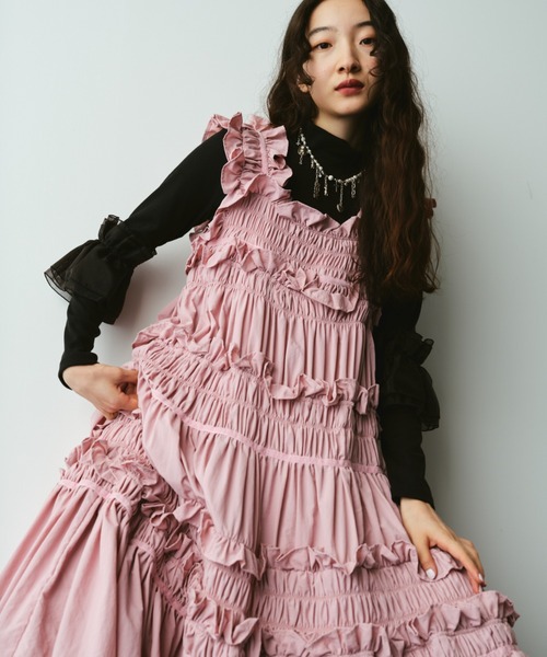 「PERNA」 ノースリーブワンピース LARGE ピンク レディース