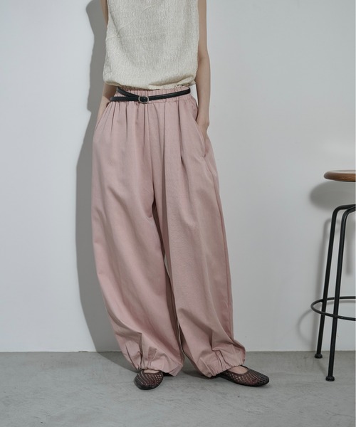 ワイドパンツ パンツ バルーンヘムイージーワイドバレルパンツ レディースの画像