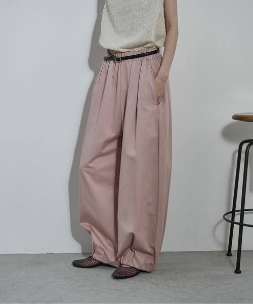 ワイドパンツ パンツ バルーンヘムイージーワイドバレルパンツ レディースの画像