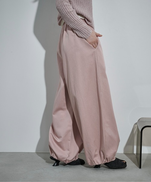 ワイドパンツ パンツ バルーンヘムイージーワイドバレルパンツ レディースの画像