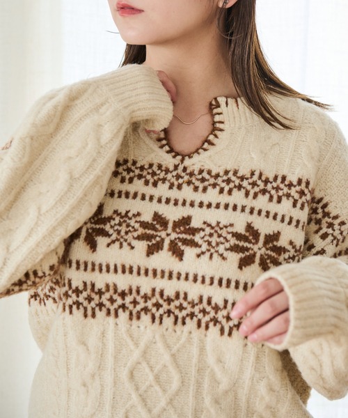 「Crisp」 長袖ニット FREE グリーン レディース_画像8