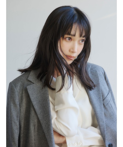 anuans（アニュアンス） ブラウス シャツ ダブルサテンショールカラー