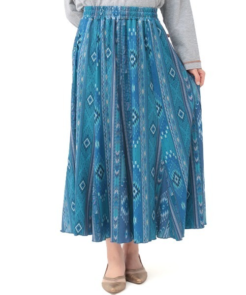 「チチカカ」 フレアスカート LARGE ブルー レディース_画像5