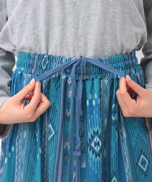 「チチカカ」 フレアスカート LARGE ブルー レディース_画像8