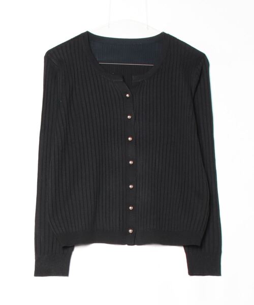 「Shelly island」 ニットカーディガン FREE ブラック レディース_画像2