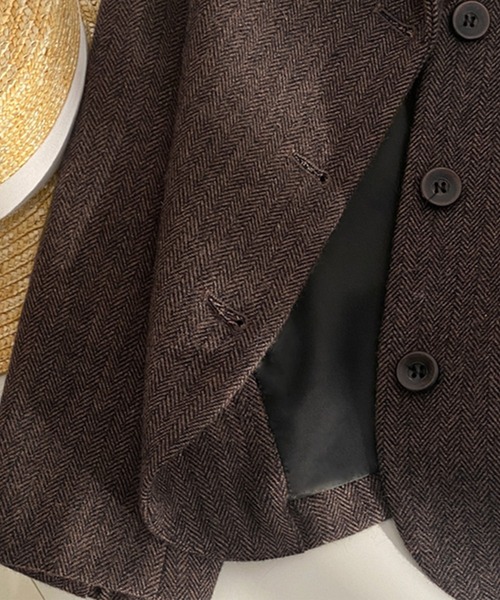 「IRADOWL」 テーラードジャケット LARGE ブラウン レディース_画像2