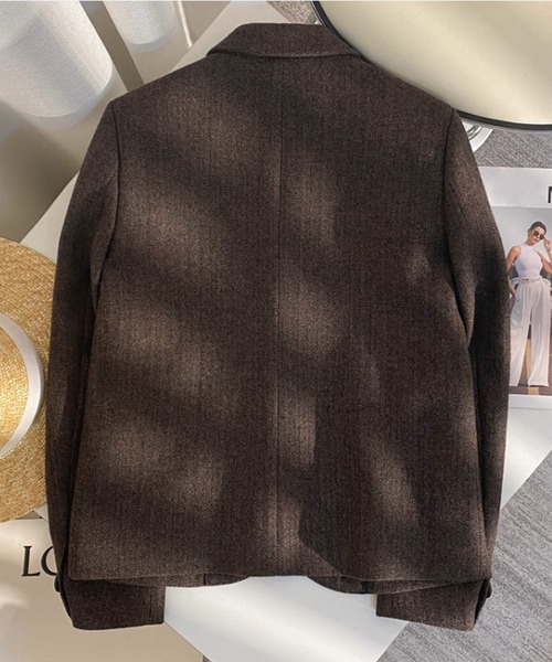 「IRADOWL」 テーラードジャケット LARGE ブラウン レディース_画像3