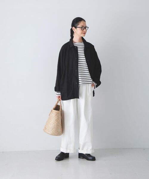 ワイドパンツ パンツ ホワイトデニムワイドパンツ レディースの画像