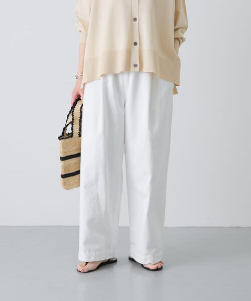 新品タグ付き かぐれ ホワイトデニムワイドパンツ 26SS ホワイトデニムワイドパンツ（その他パンツ）｜かぐれ（カグレ）の
