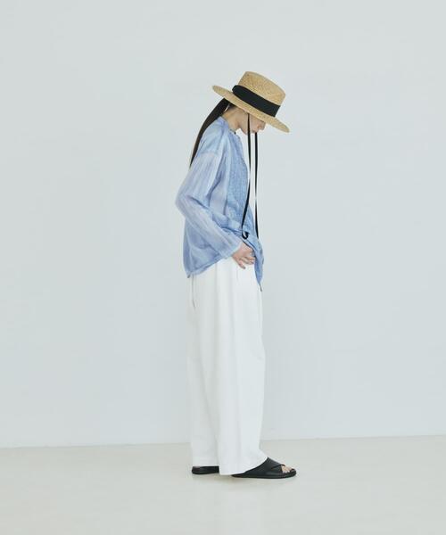 ワイドパンツ パンツ ホワイトデニムワイドパンツ レディースの画像
