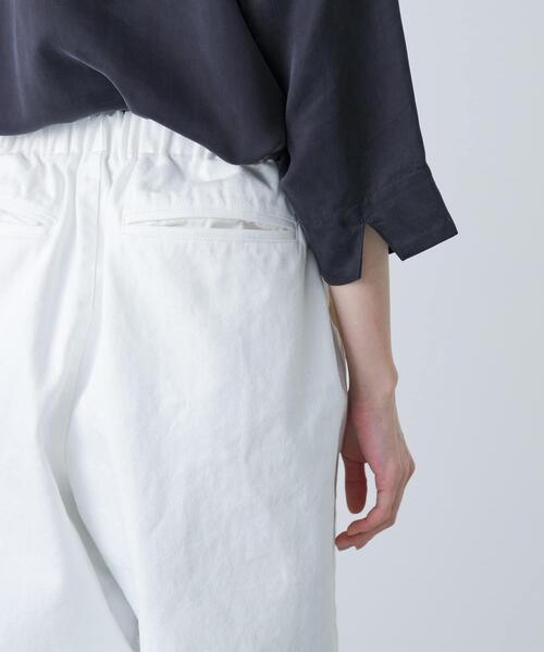 ワイドパンツ パンツ ホワイトデニムワイドパンツ レディースの画像