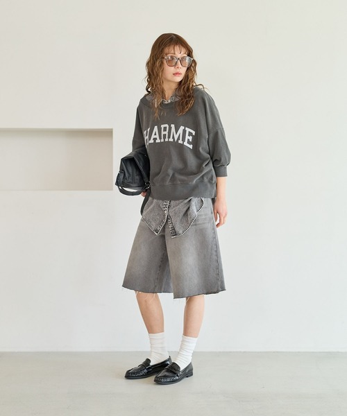 ブラウス シャツ 2WAYデニム半袖シャツ レディースの画像