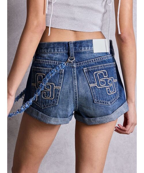 MOUSSY デニムショートパンツ rienda GYDA SLY EMODA GYDA（ジェイダ） ジーンズ デニム デニムパンツ ジャストウエストGYDA