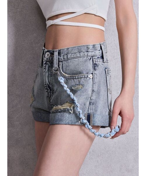 d.i.a ダイヤ グレーショートデニムパンツ 24インチ タグ付き GYDA（ジェイダ） ジーンズ デニム デニムパンツ ジャストウエストGYDA