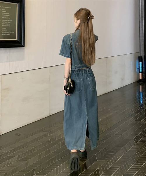 値下げ！新品 バートンレディースデニムウエアセットアップ Girly Doll（ガーリードール） セットアップ 「デニムセットアップ