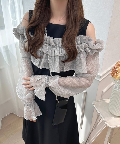 「apres jour」 長袖ワンピース X-LARGE ライトブルー レディース_画像3