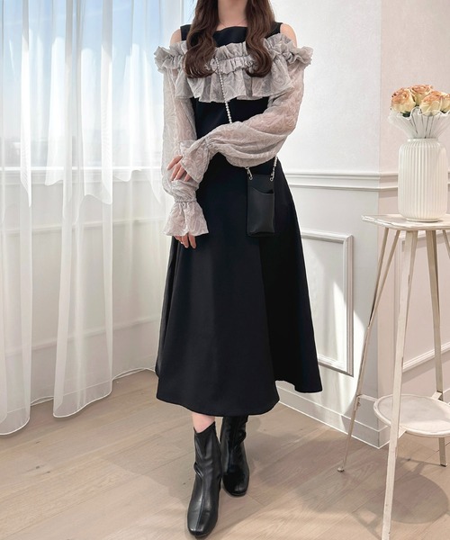 「apres jour」 長袖ワンピース X-LARGE ライトブルー レディース_画像7